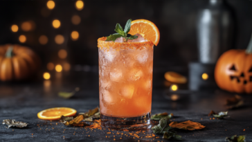 Orange Fizz Halloween Cocktail