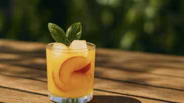 Peach Basil Gin and Tonic
