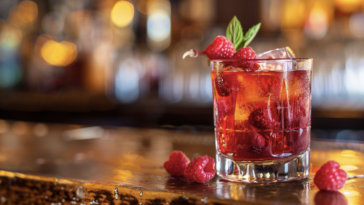 raspberry bourbon Smash