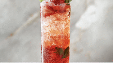 Strawberry Honey Basil Fizz Mocktail